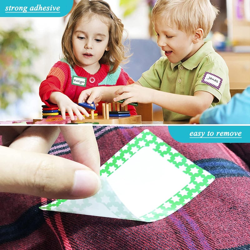 Solar-Power Plain Name Tags Stickers Colorful Star Border All Purpose Labels - 200 Stickers, Strong Adhesive (3.5 x 2.25 inch) - Image 3